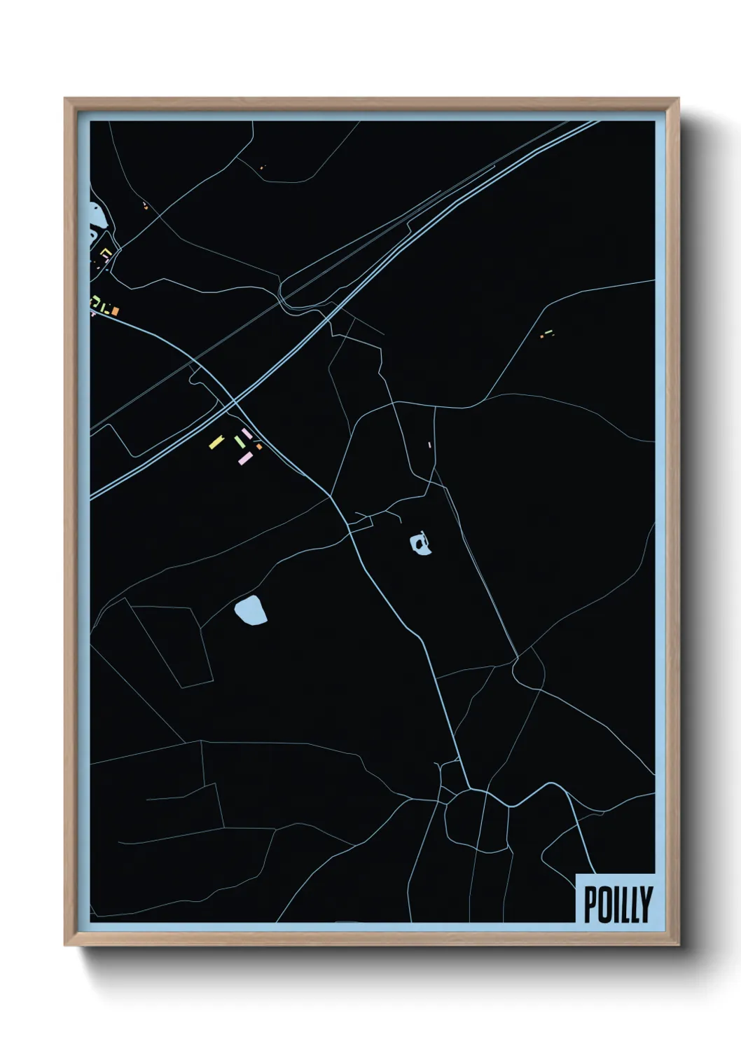 Une affiche de carte sur Poilly