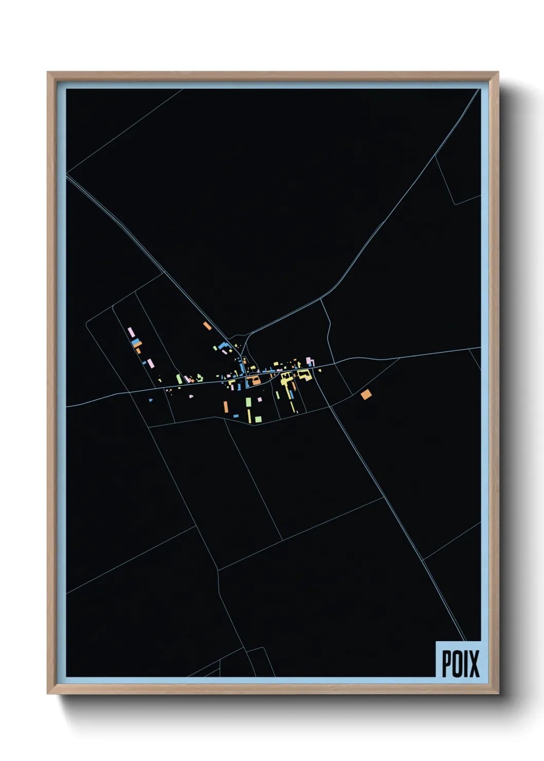 Une affiche de carte sur Poix