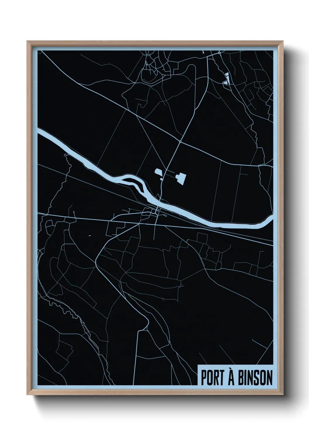 Une affiche de carte sur Port à Binson