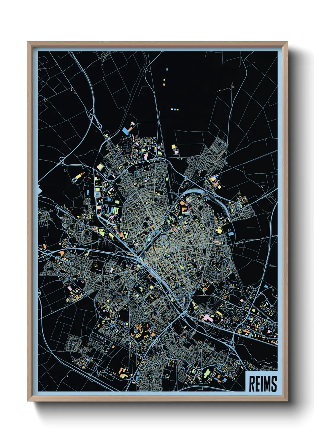 Une affiche de carte sur Reims