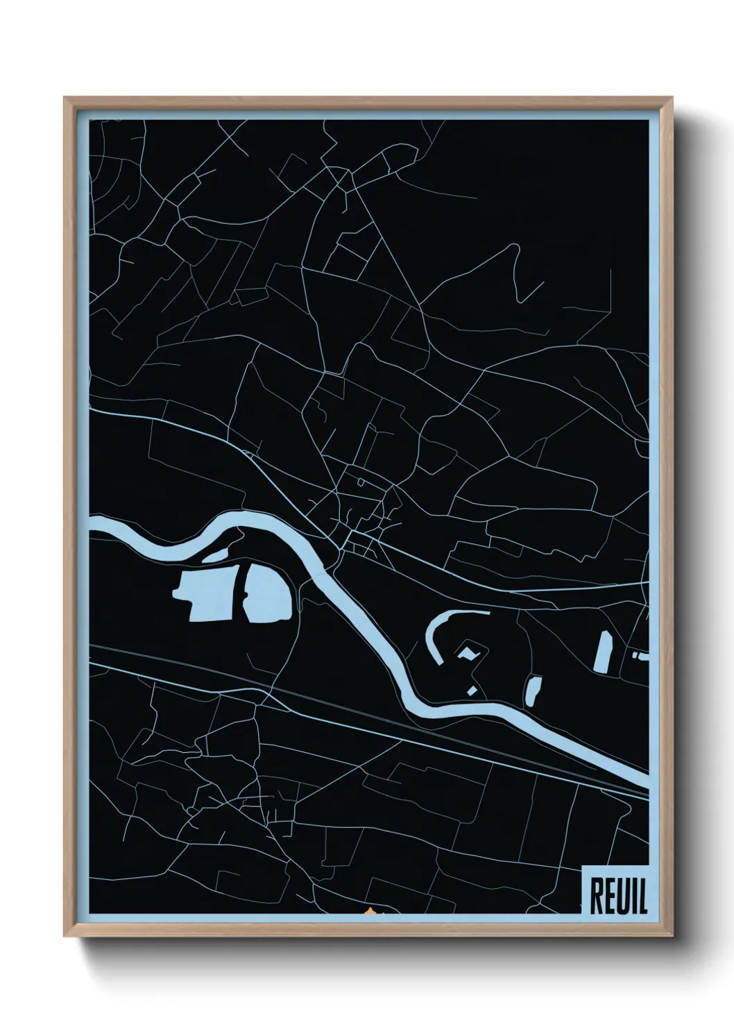 Une affiche de carte sur Reuil