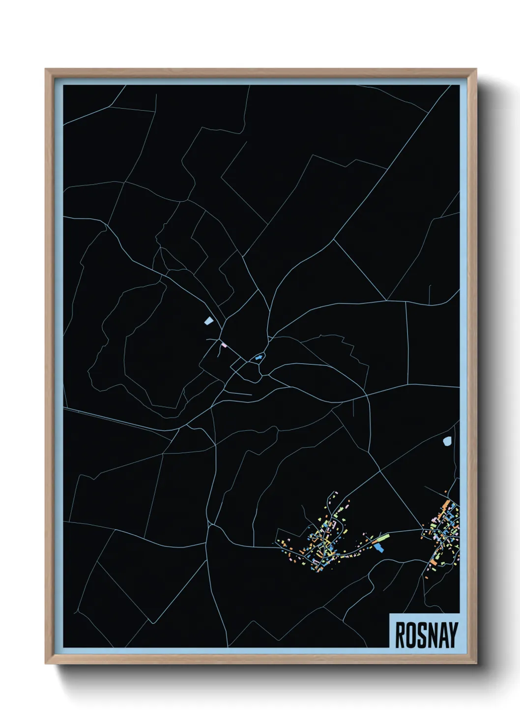 Une affiche de carte sur Rosnay