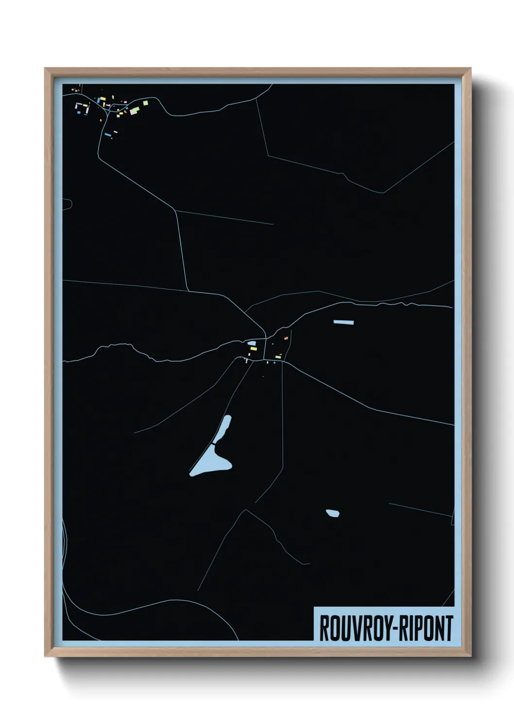 Une affiche de carte sur Rouvroy-Ripont