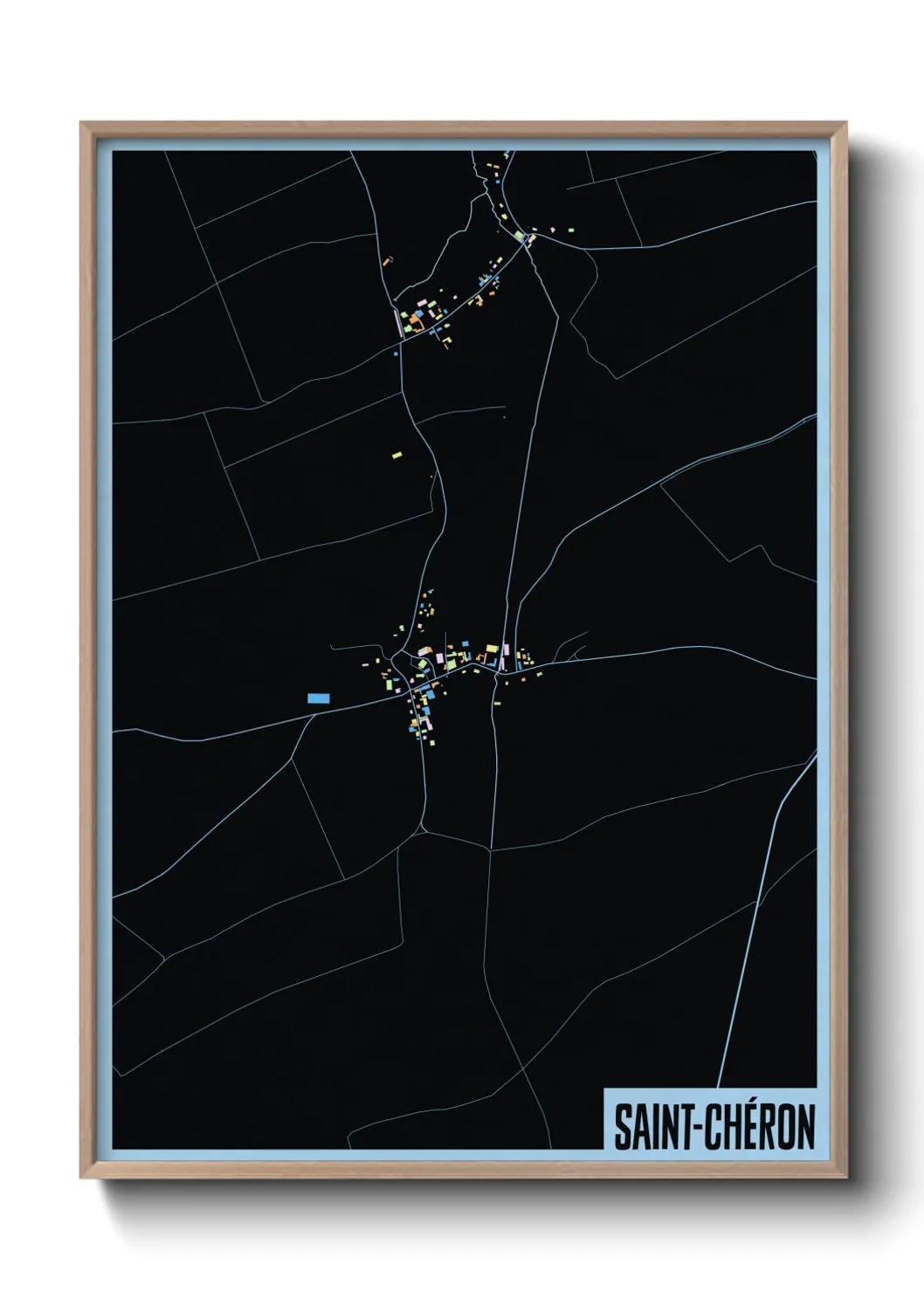 Une affiche de carte sur Saint-Chéron