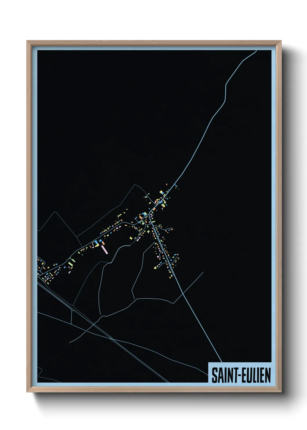 Une affiche de carte sur Saint-Eulien