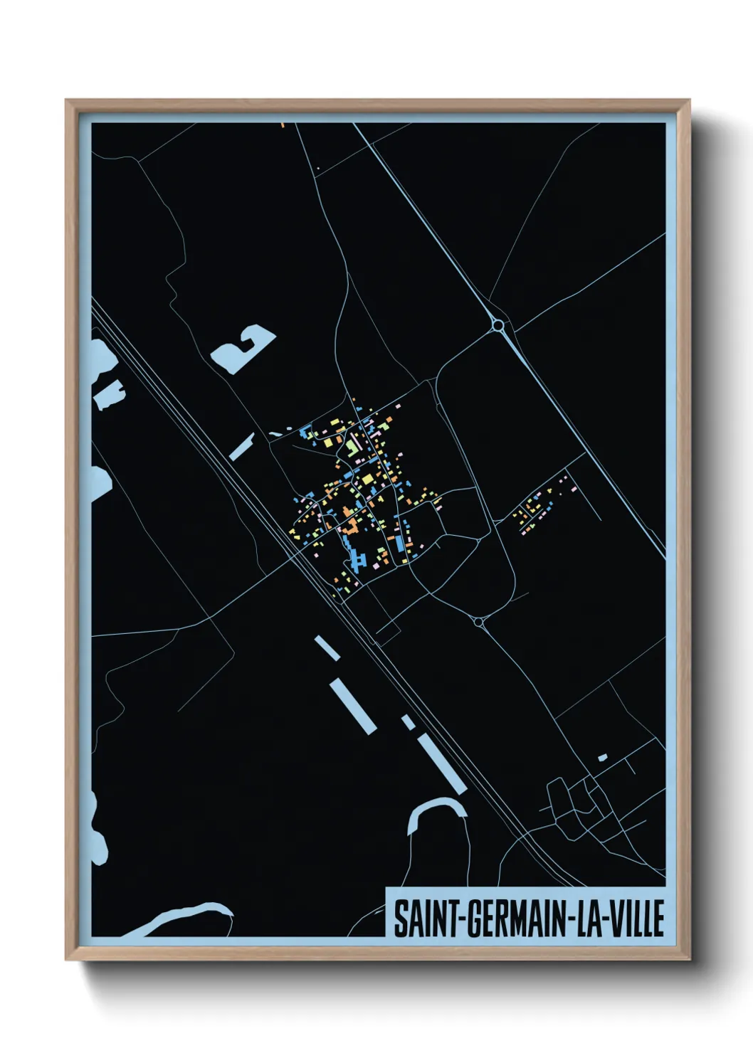 Une affiche de carte sur Saint-Germain-la-Ville