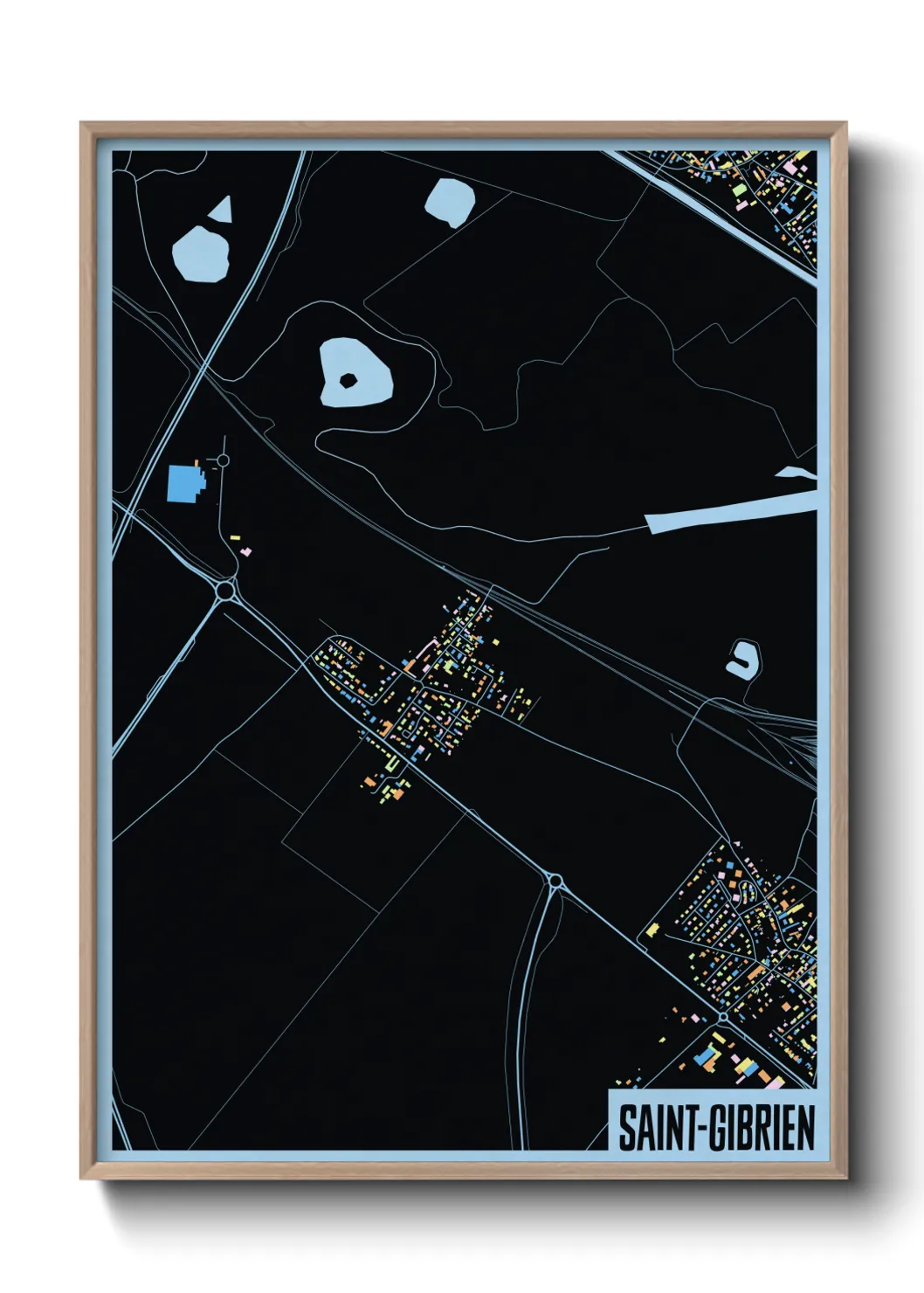 Une affiche de carte sur Saint-Gibrien