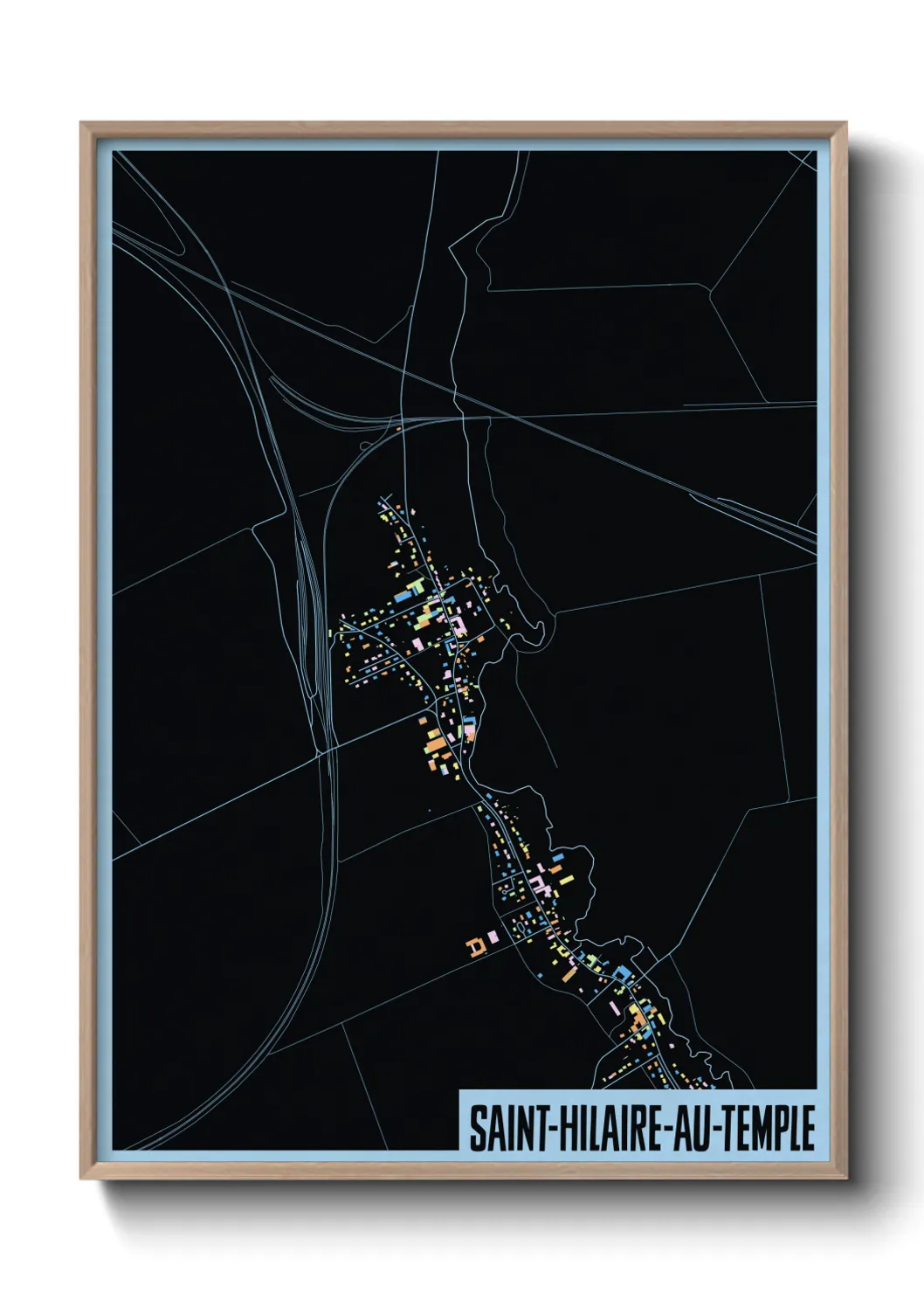 Une affiche de carte sur Saint-Hilaire-au-Temple