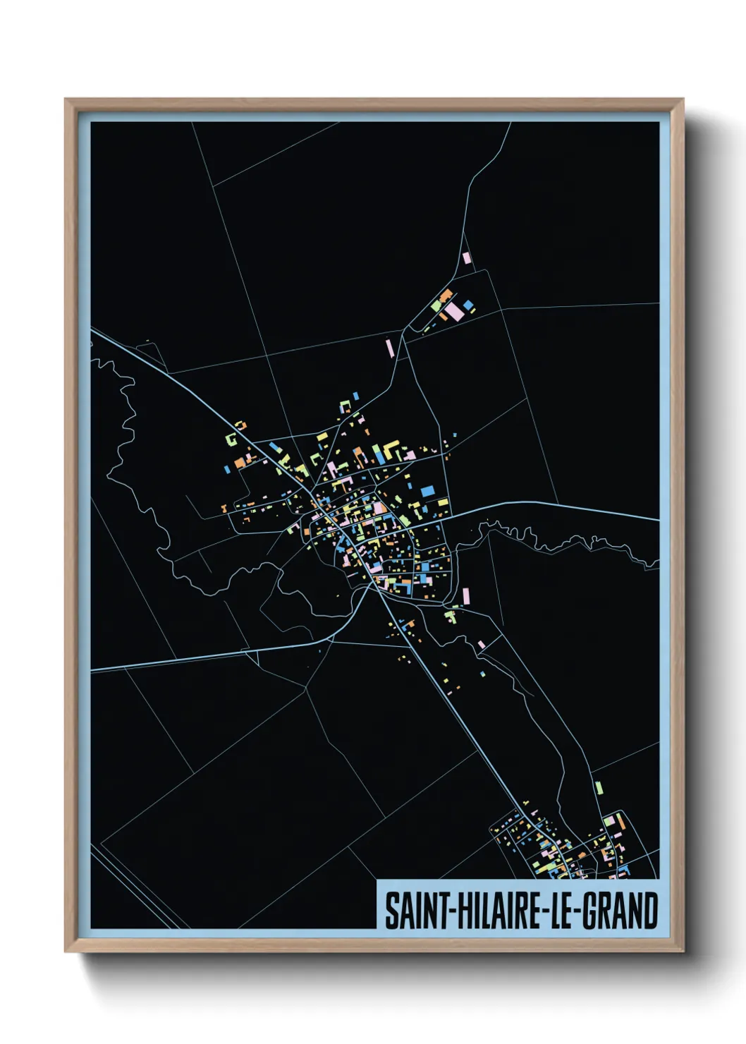 Une affiche de carte sur Saint-Hilaire-le-Grand