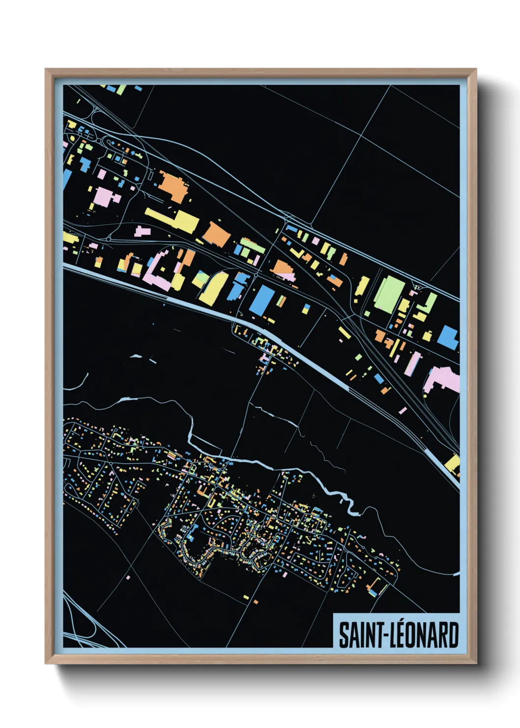 Une affiche de carte sur Saint-Léonard