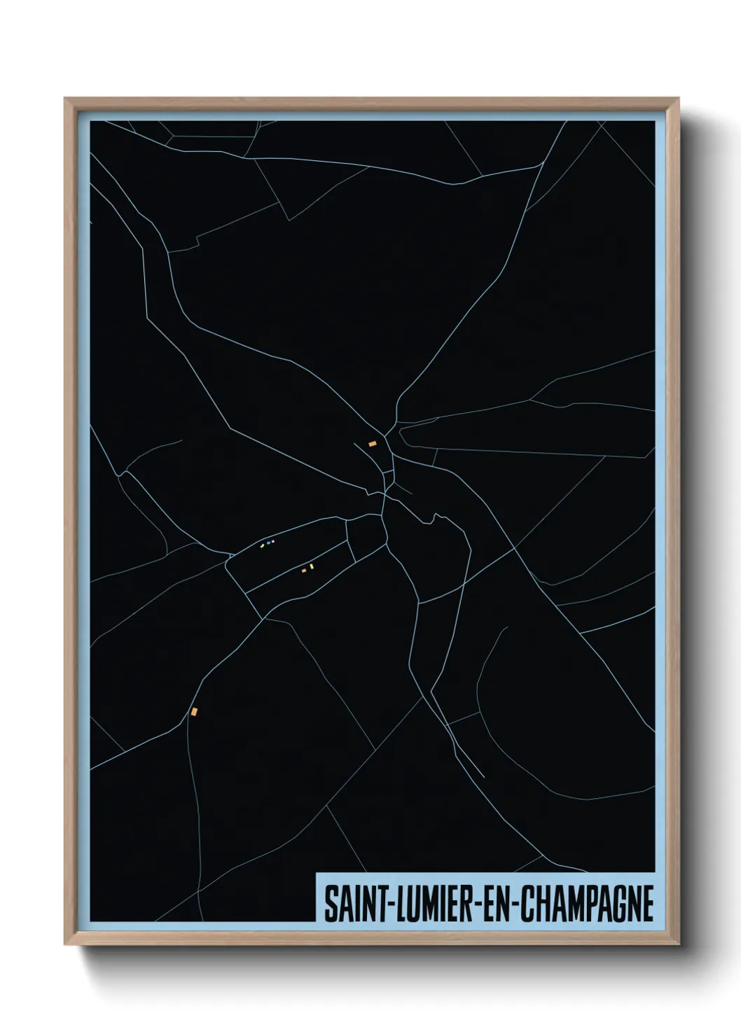 Une affiche de carte sur Saint-Lumier-en-Champagne