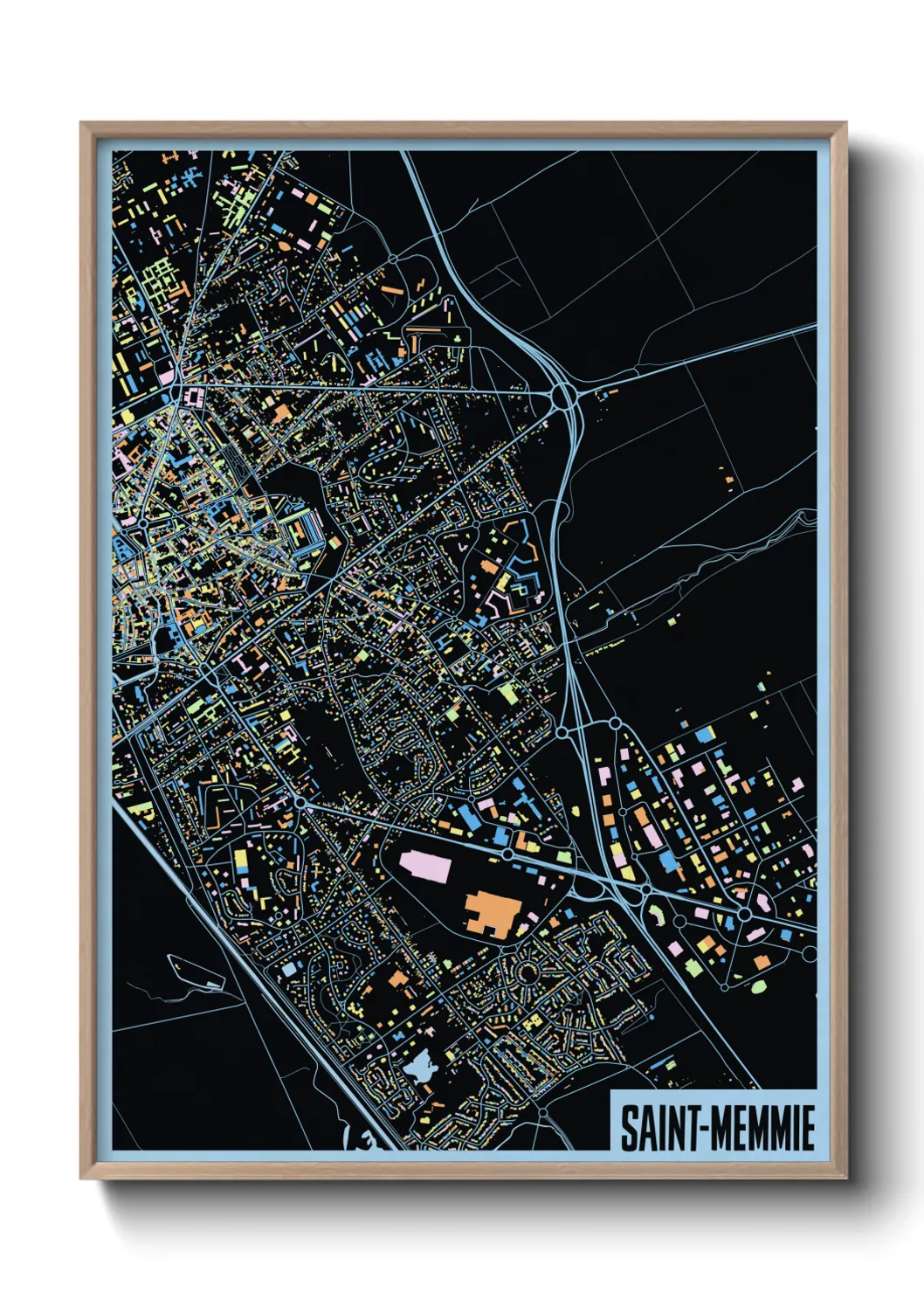 Une affiche de carte sur Saint-Memmie