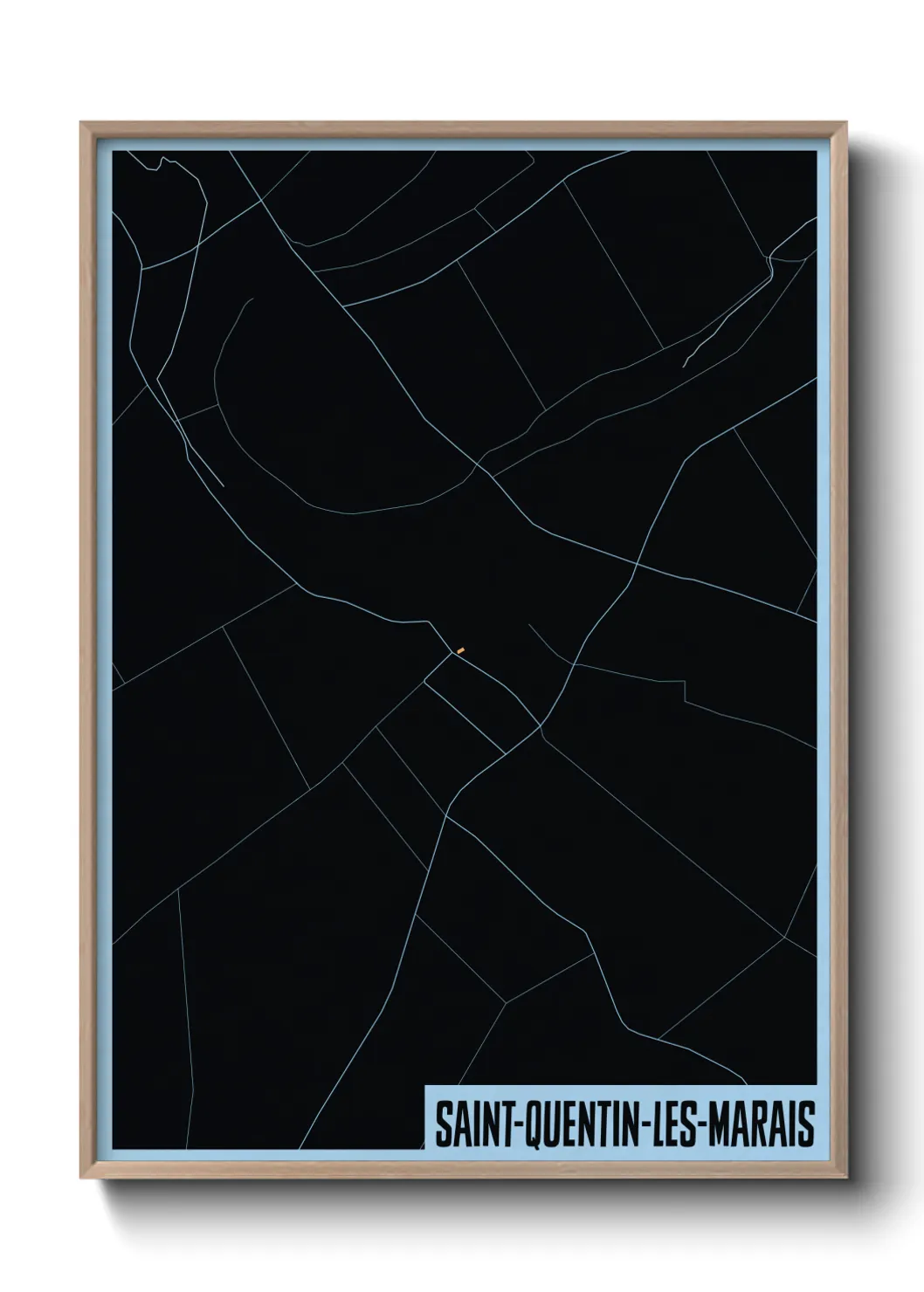 Une affiche de carte sur Saint-Quentin-les-Marais