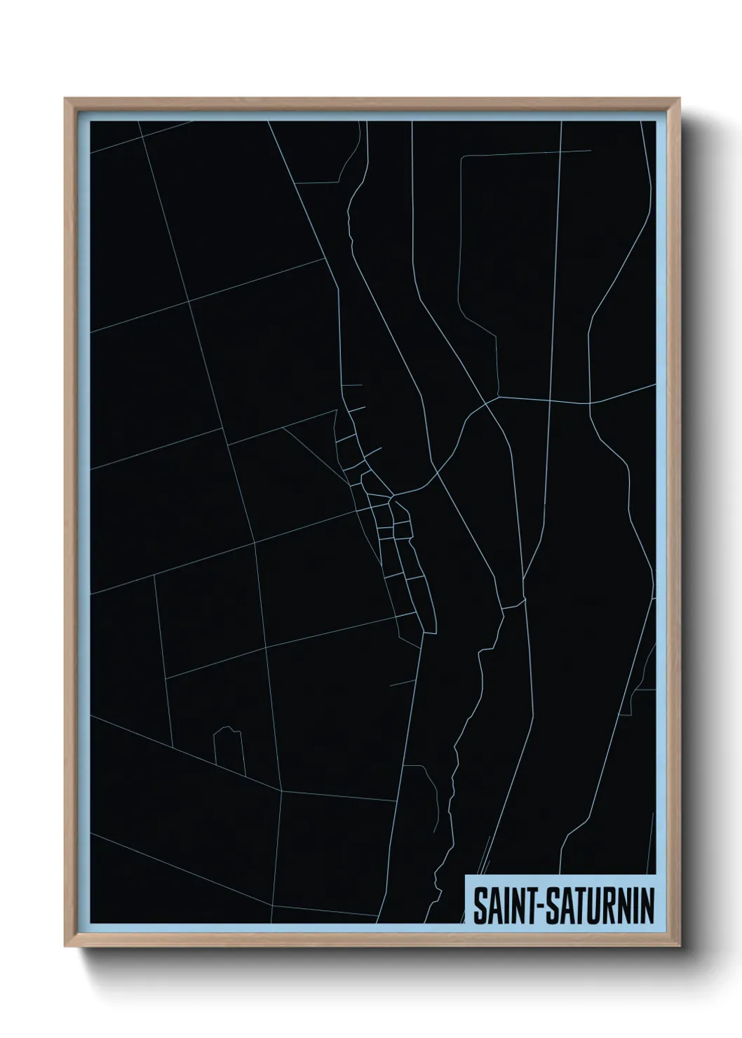 Une affiche de carte sur Saint-Saturnin