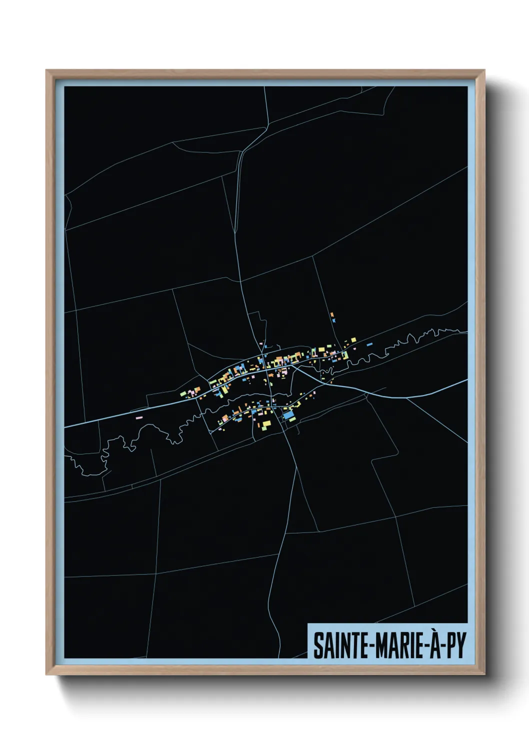 Une affiche de carte sur Sainte-Marie-à-Py
