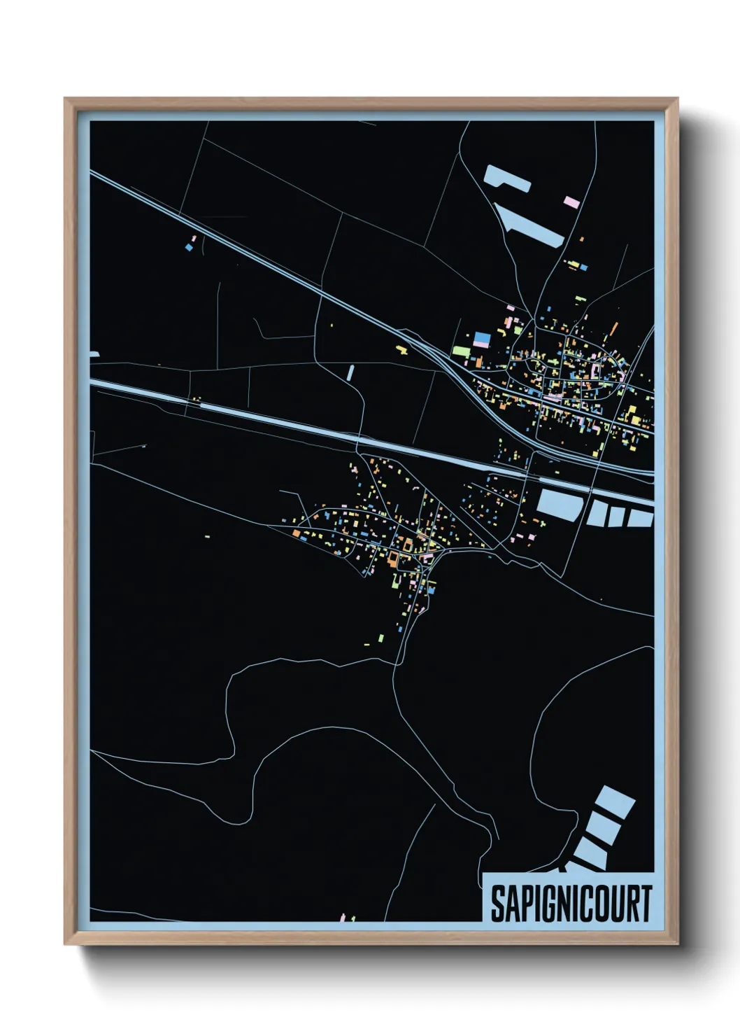 Une affiche de carte sur Sapignicourt