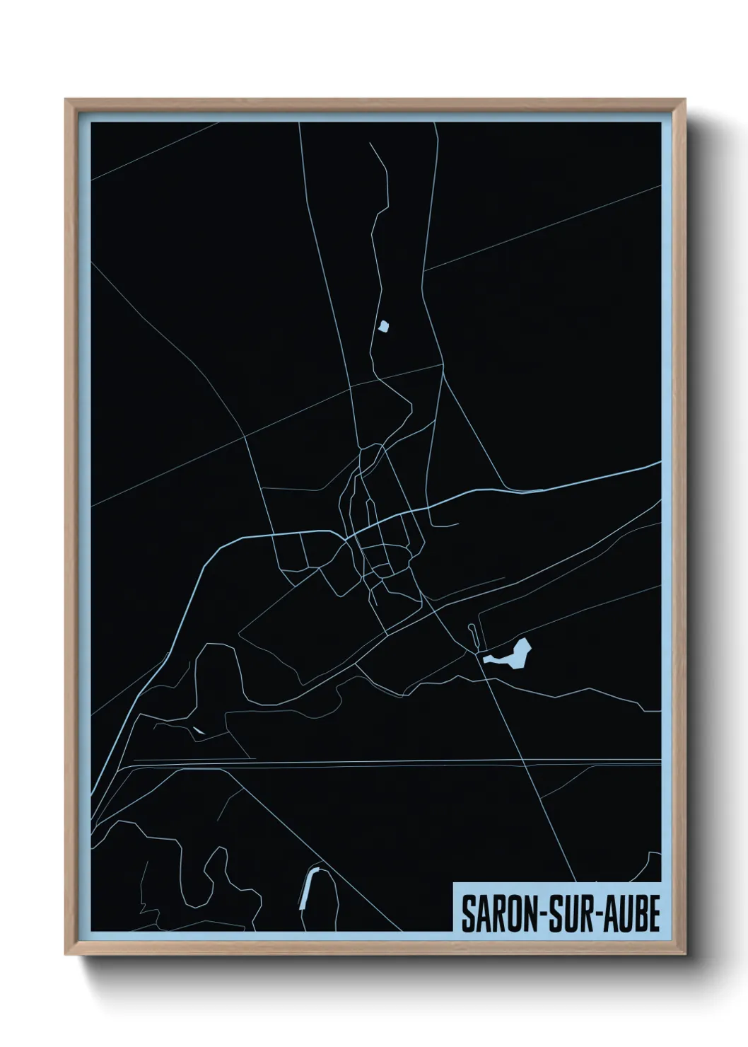 Une affiche de carte sur Saron-sur-Aube