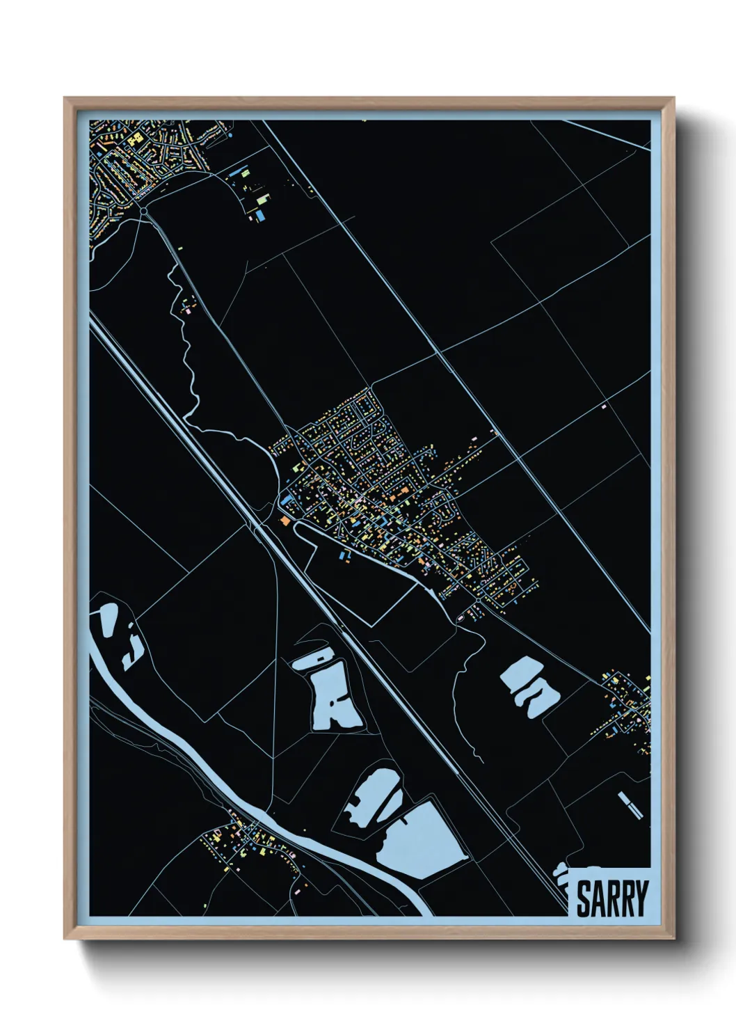 Une affiche de carte sur Sarry