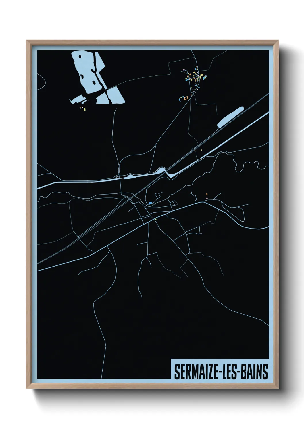 Une affiche de carte sur Sermaize-les-Bains