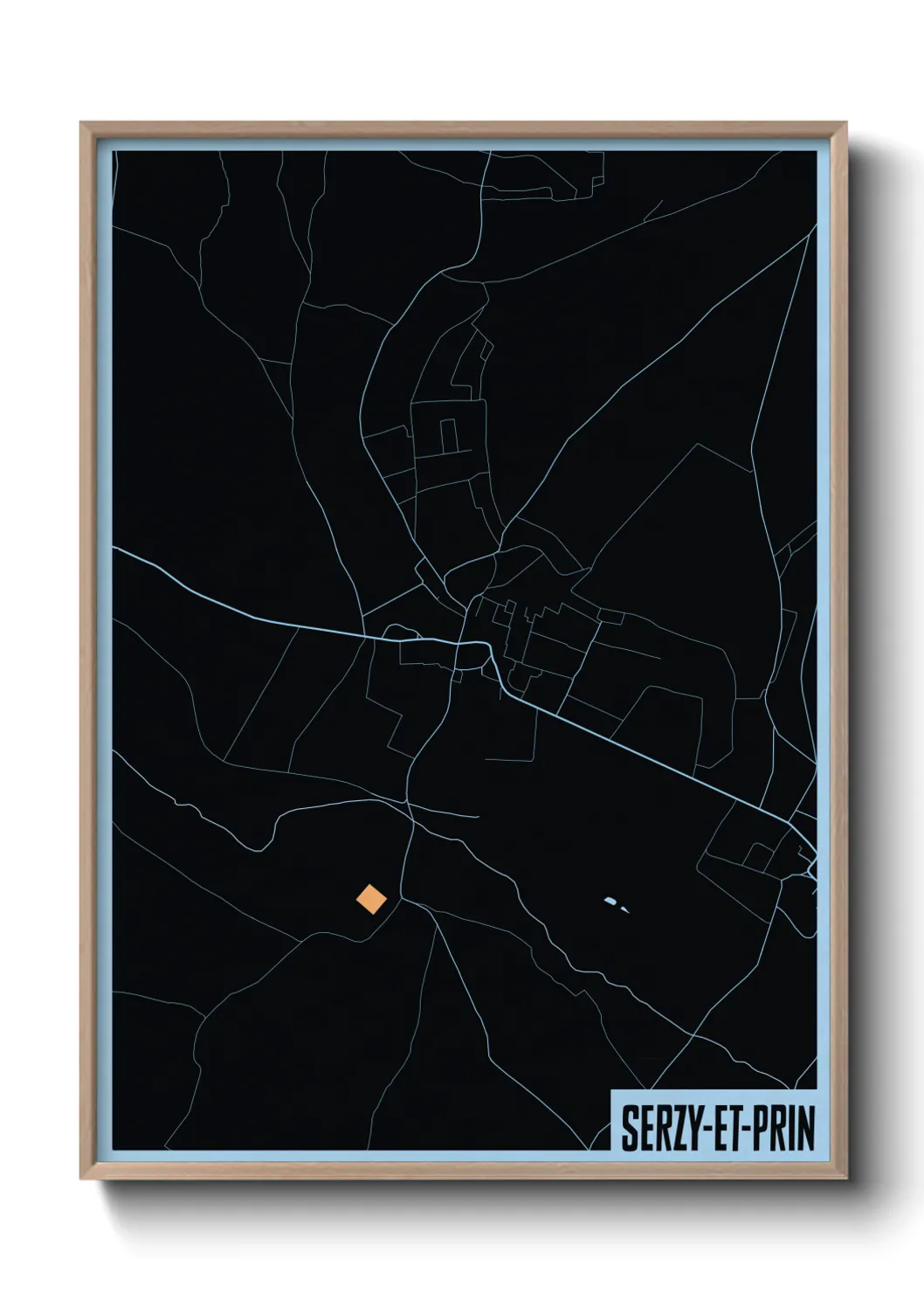 Une affiche de carte sur Serzy-et-Prin