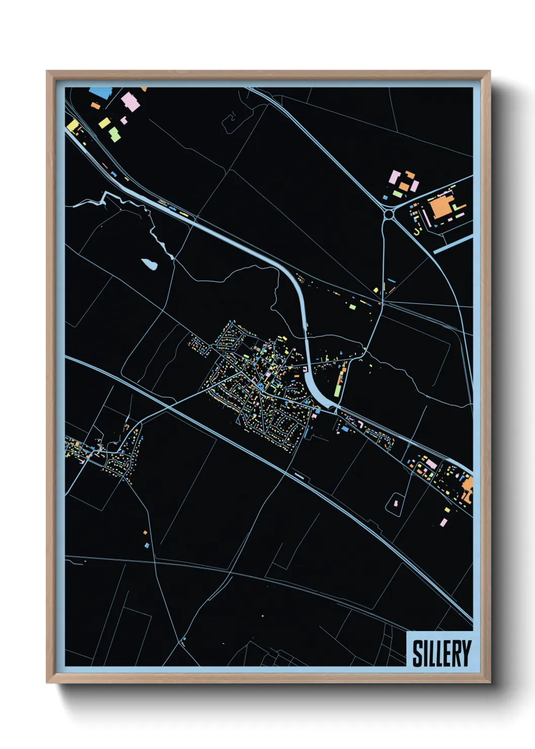 Une affiche de carte sur Sillery