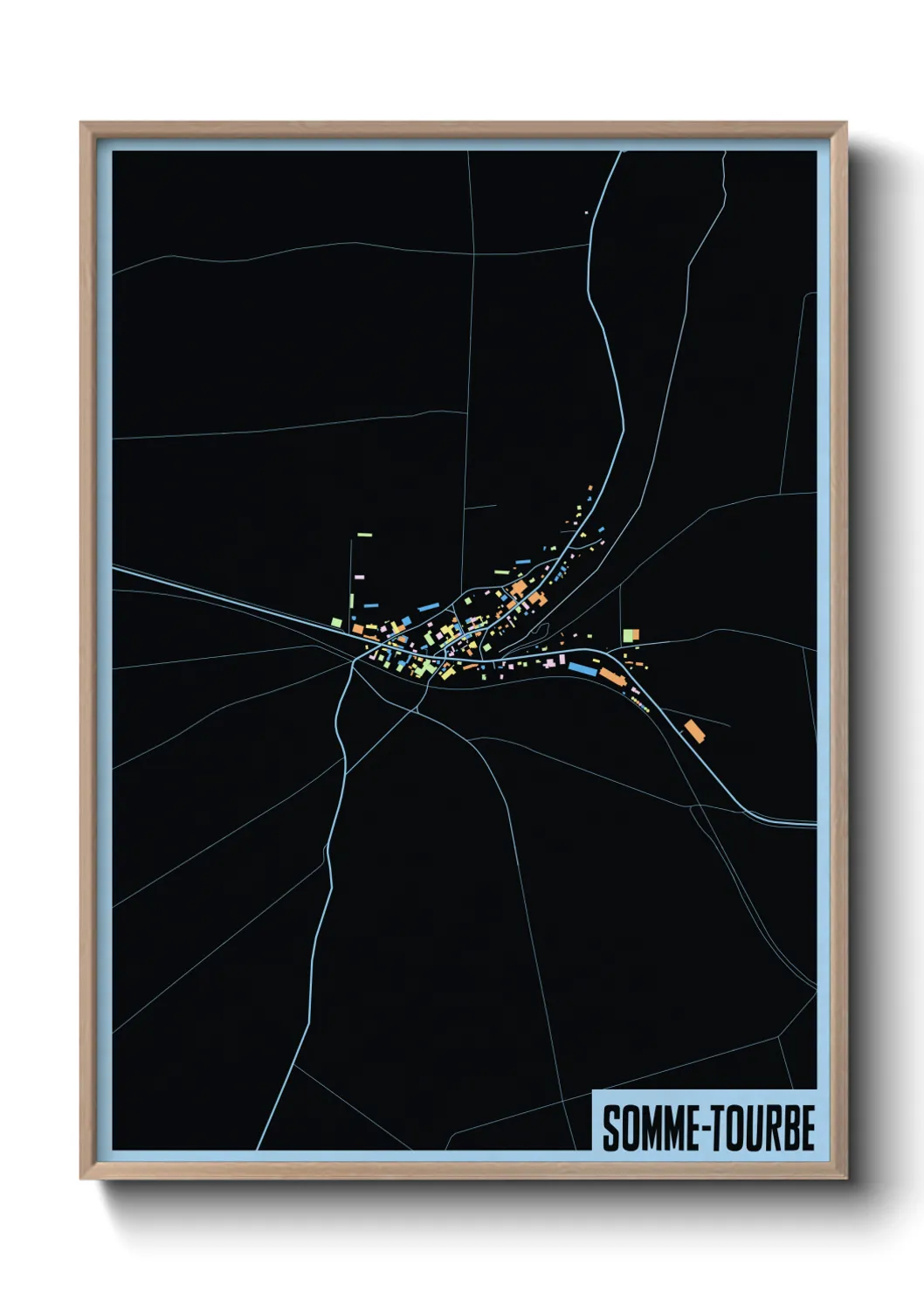 Une affiche de carte sur Somme-Tourbe