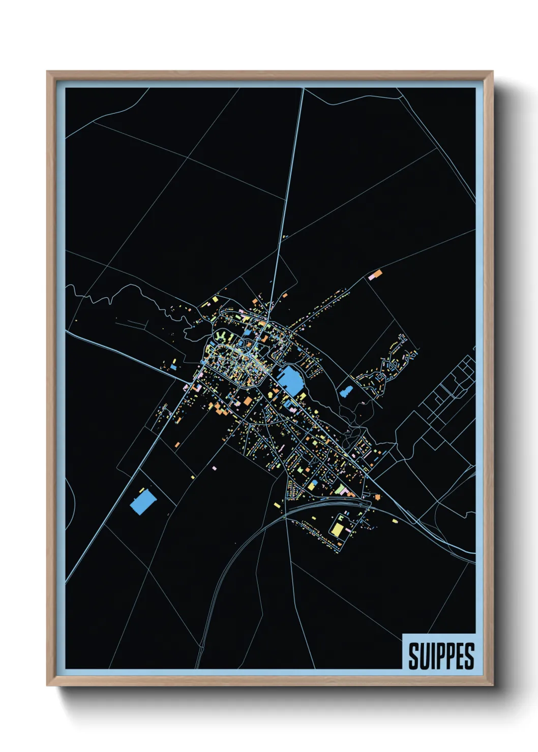 Une affiche de carte sur Suippes