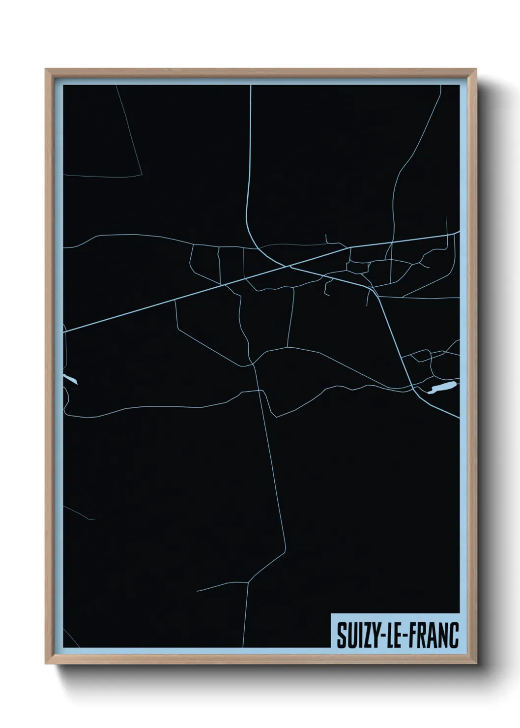 Une affiche de carte sur Suizy-le-Franc