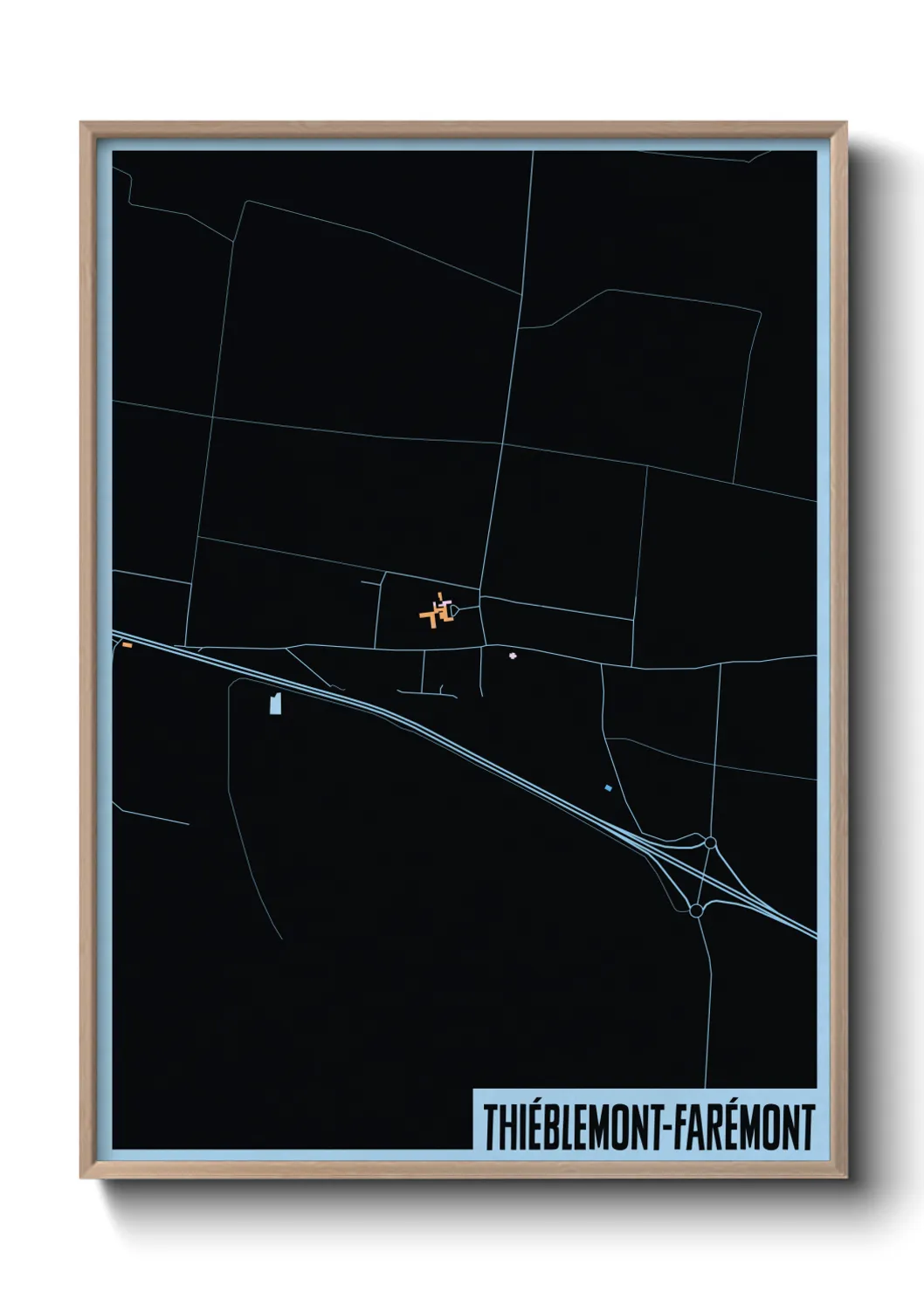 Une affiche de carte sur Thiéblemont-Farémont