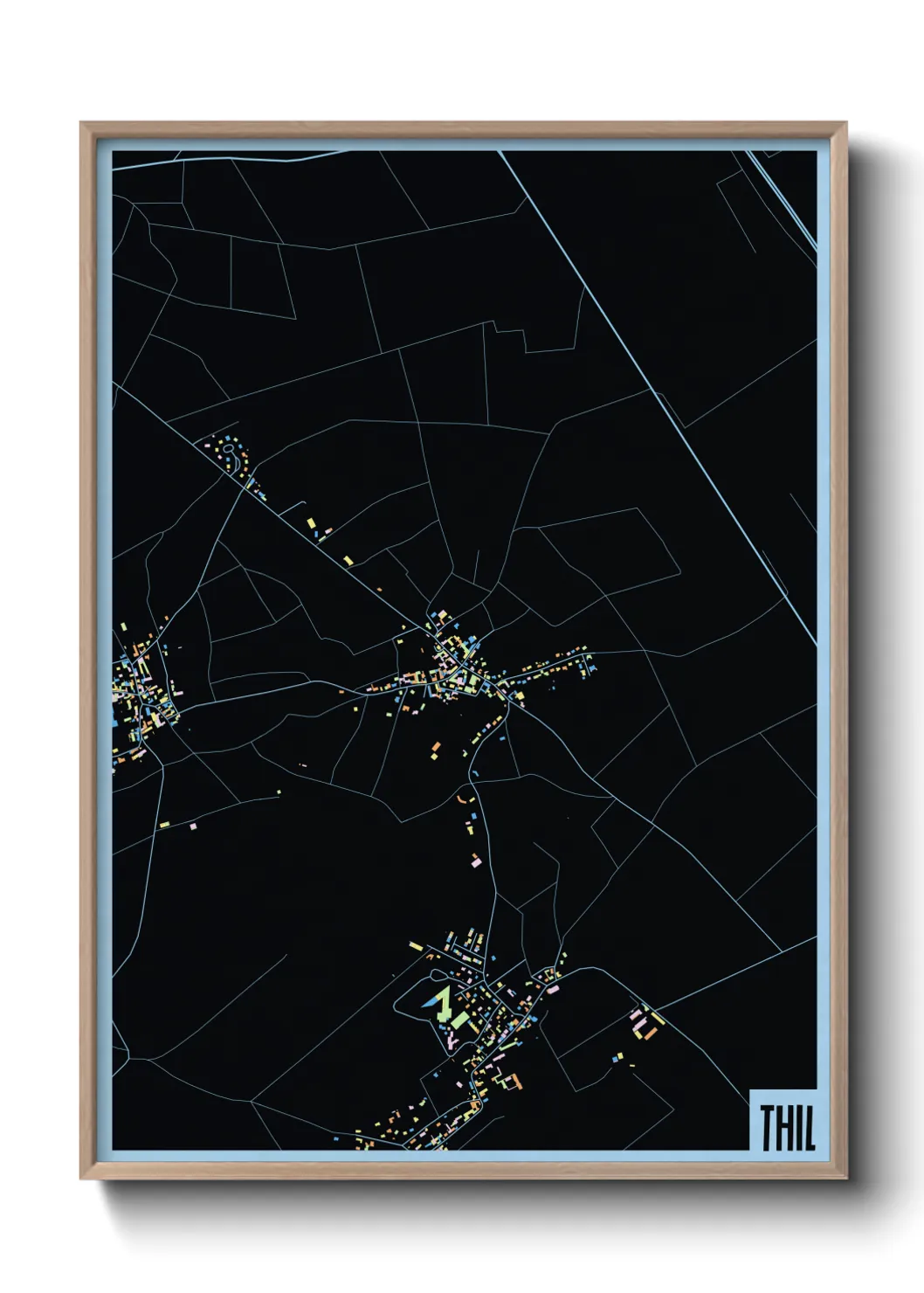 Une affiche de carte sur Thil