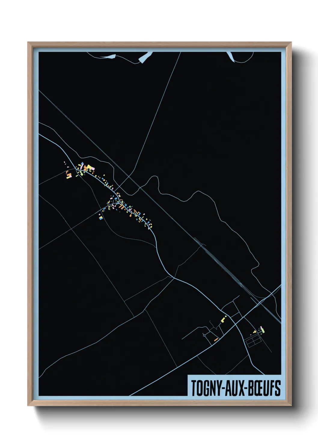 Une affiche de carte sur Togny-aux-Bœufs