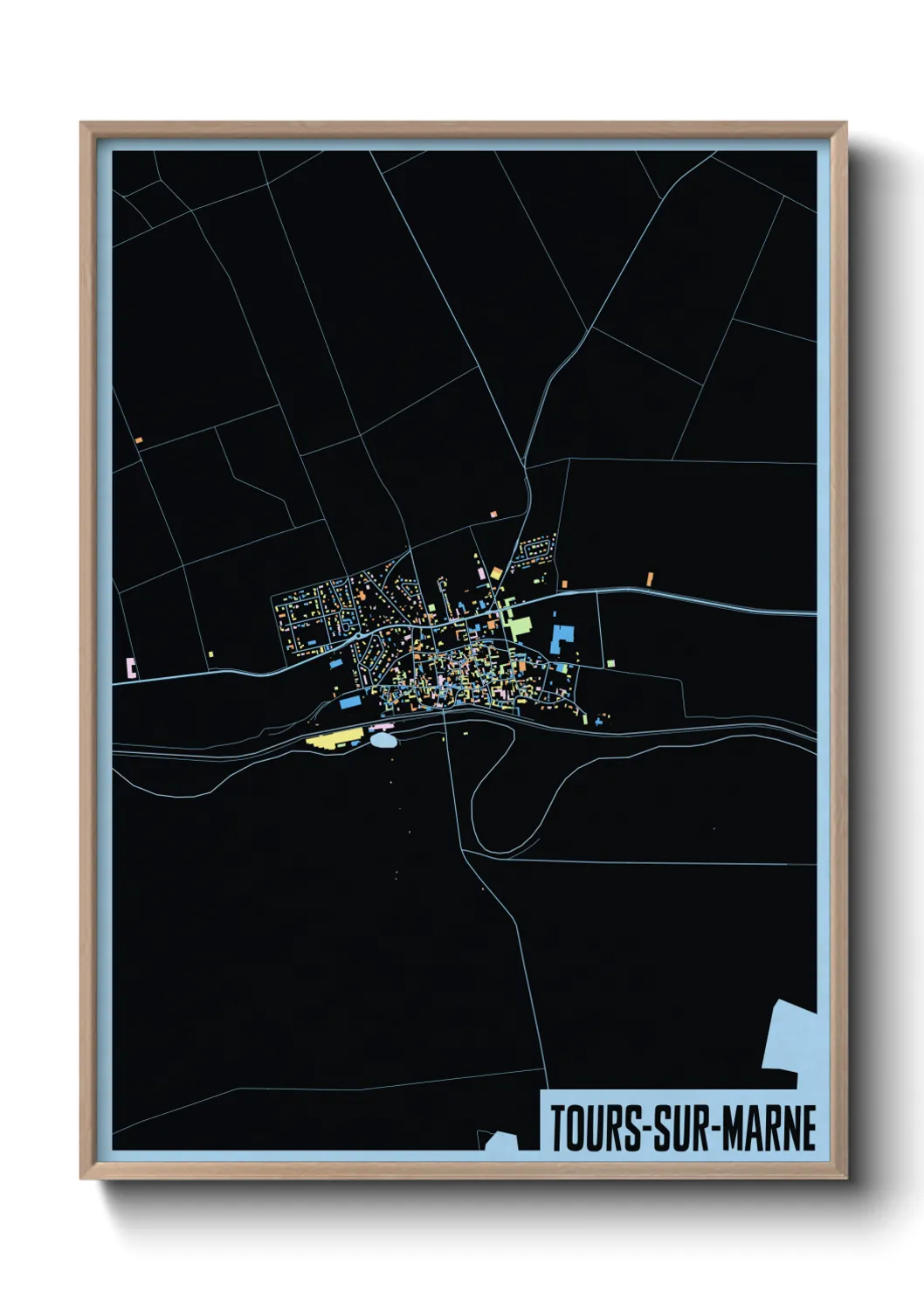 Une affiche de carte sur Tours-sur-Marne