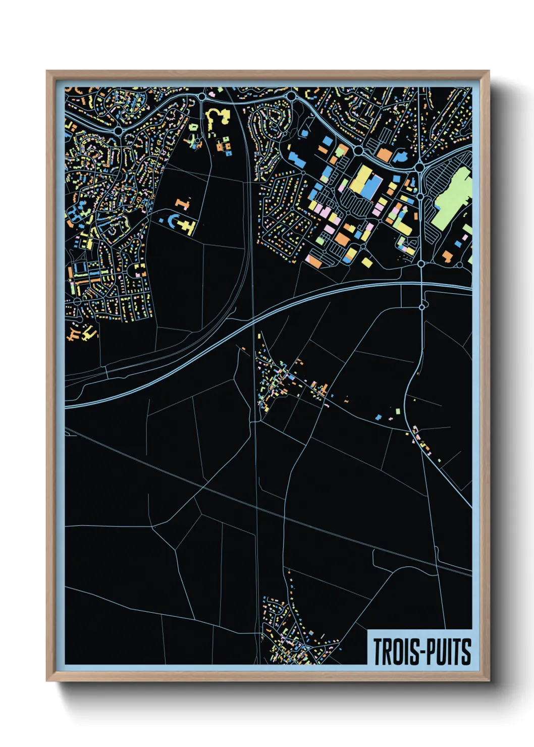 Une affiche de carte sur Trois-Puits