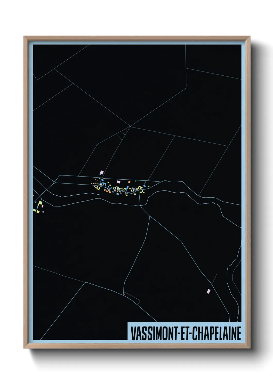 Une affiche de carte sur Vassimont-et-Chapelaine