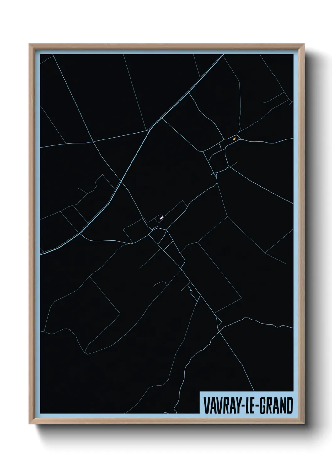 Une affiche de carte sur Vavray-le-Grand