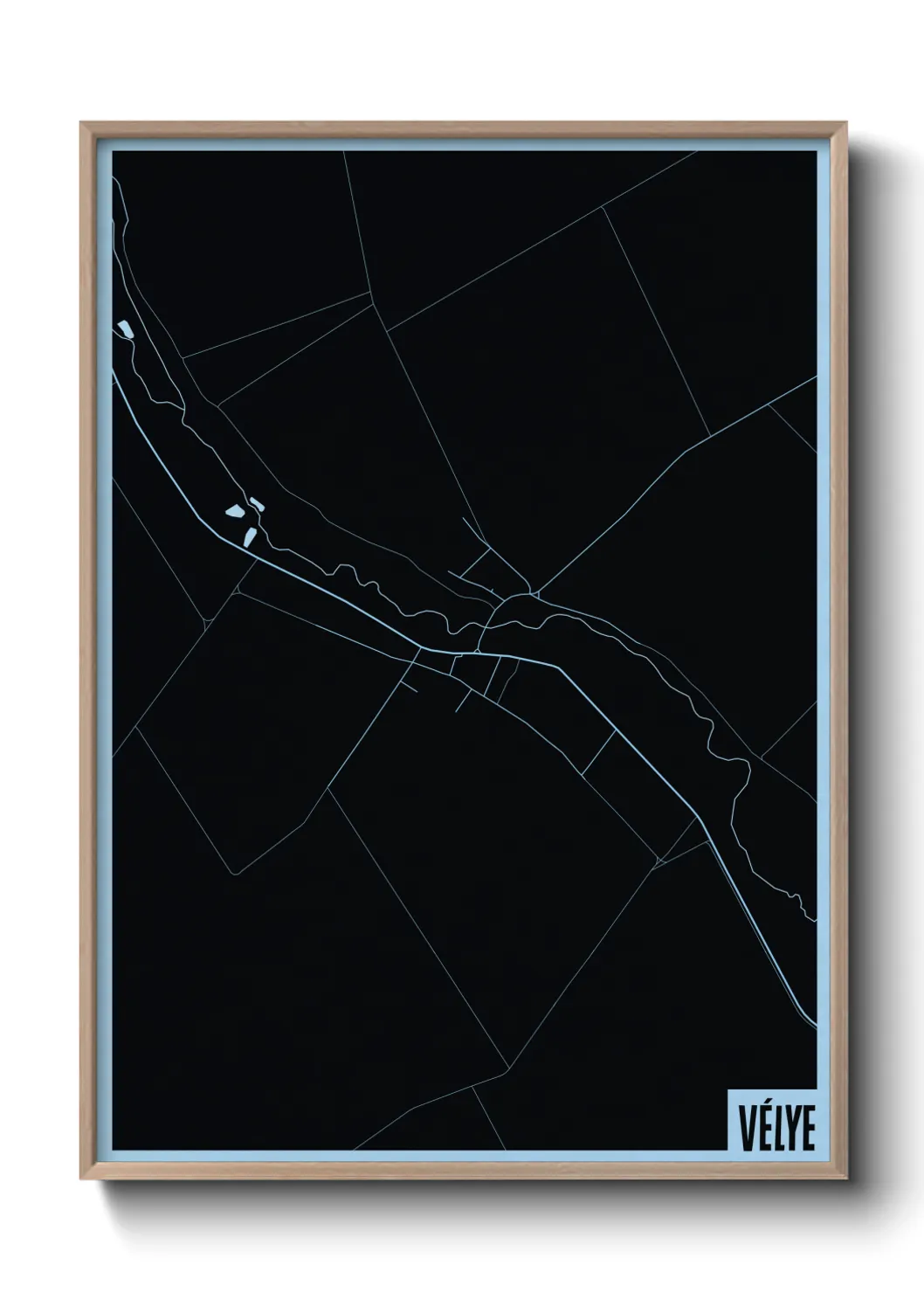 Une affiche de carte sur Vélye