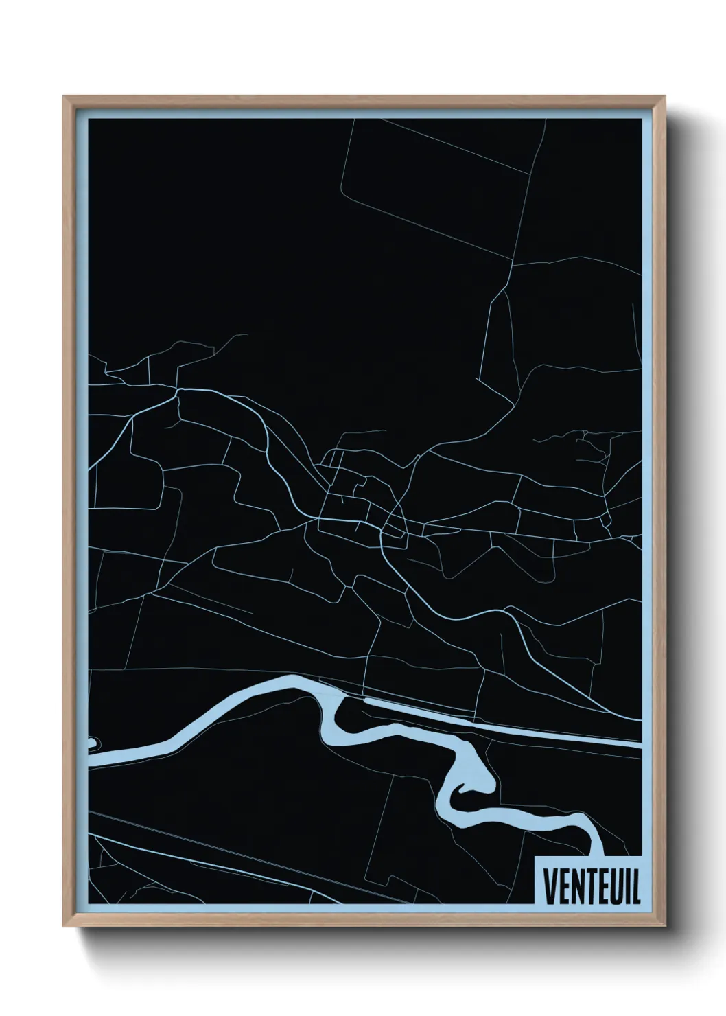 Une affiche de carte sur Venteuil