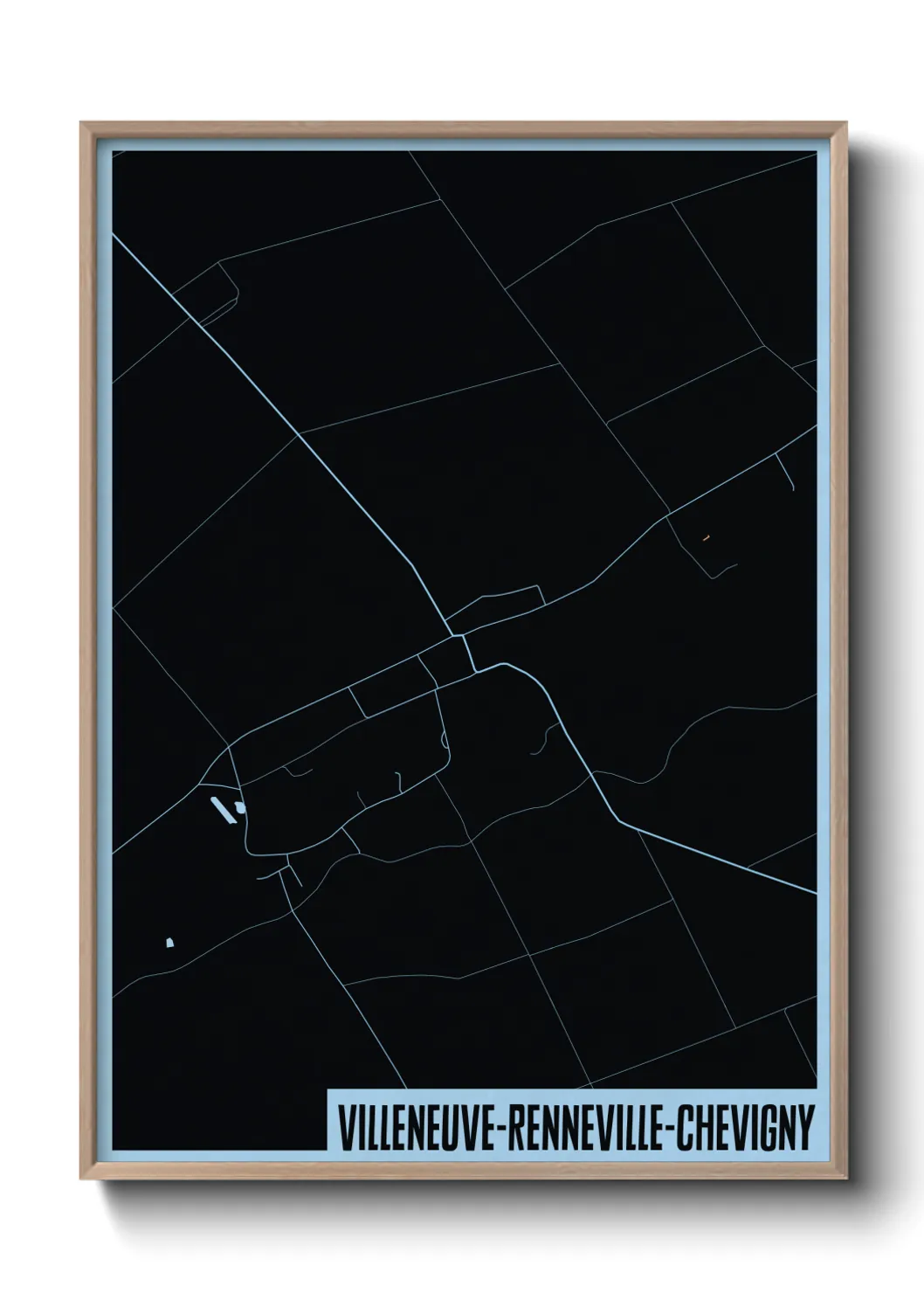 Une affiche de carte sur Villeneuve-Renneville-Chevigny