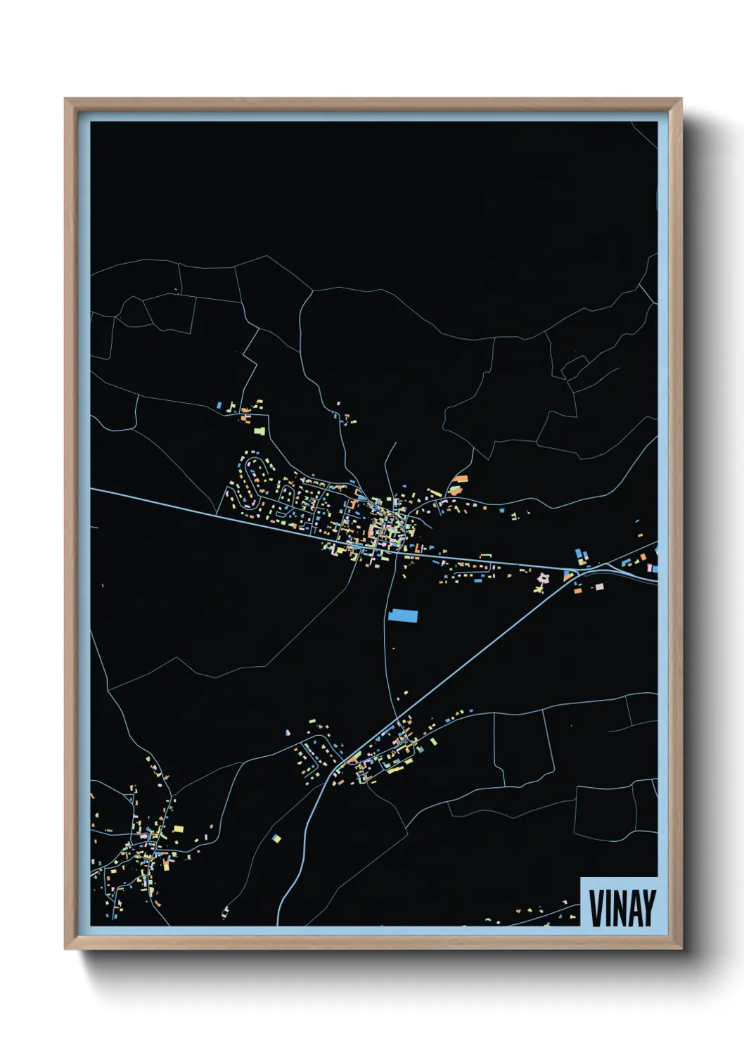 Une affiche de carte sur Vinay