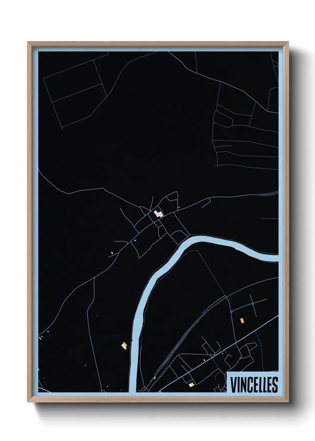 Une affiche de carte sur Vincelles