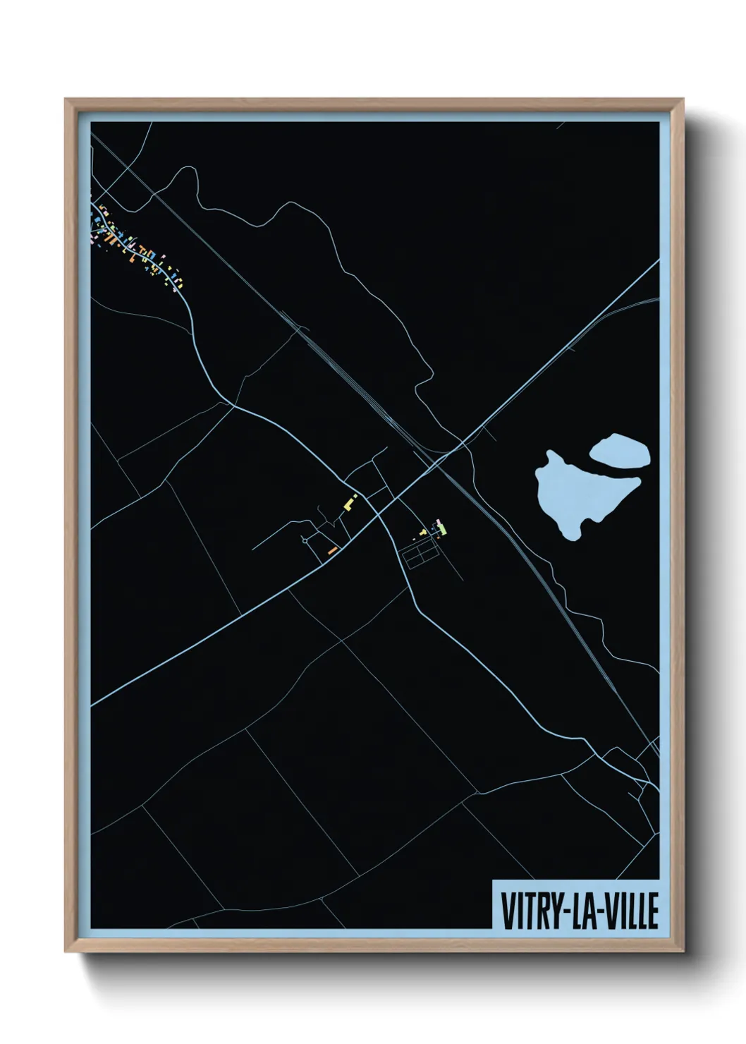 Une affiche de carte sur Vitry-la-Ville