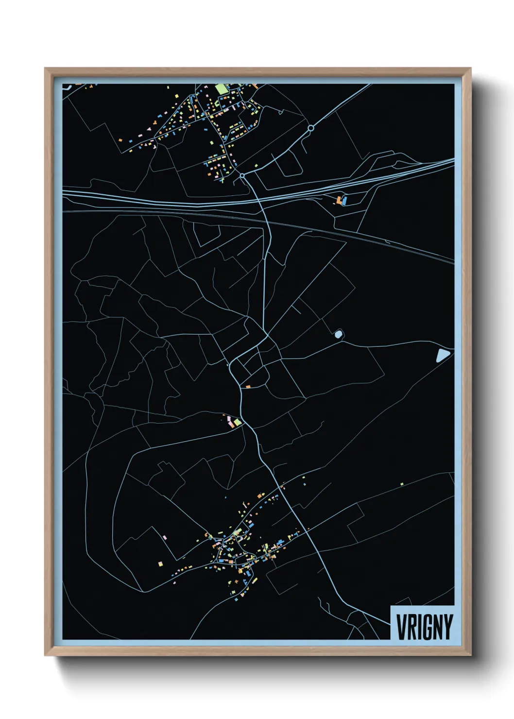 Une affiche de carte sur Vrigny