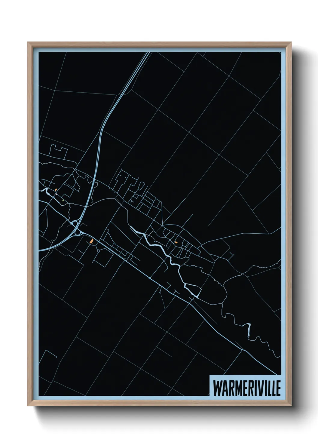 Une affiche de carte sur Warmeriville