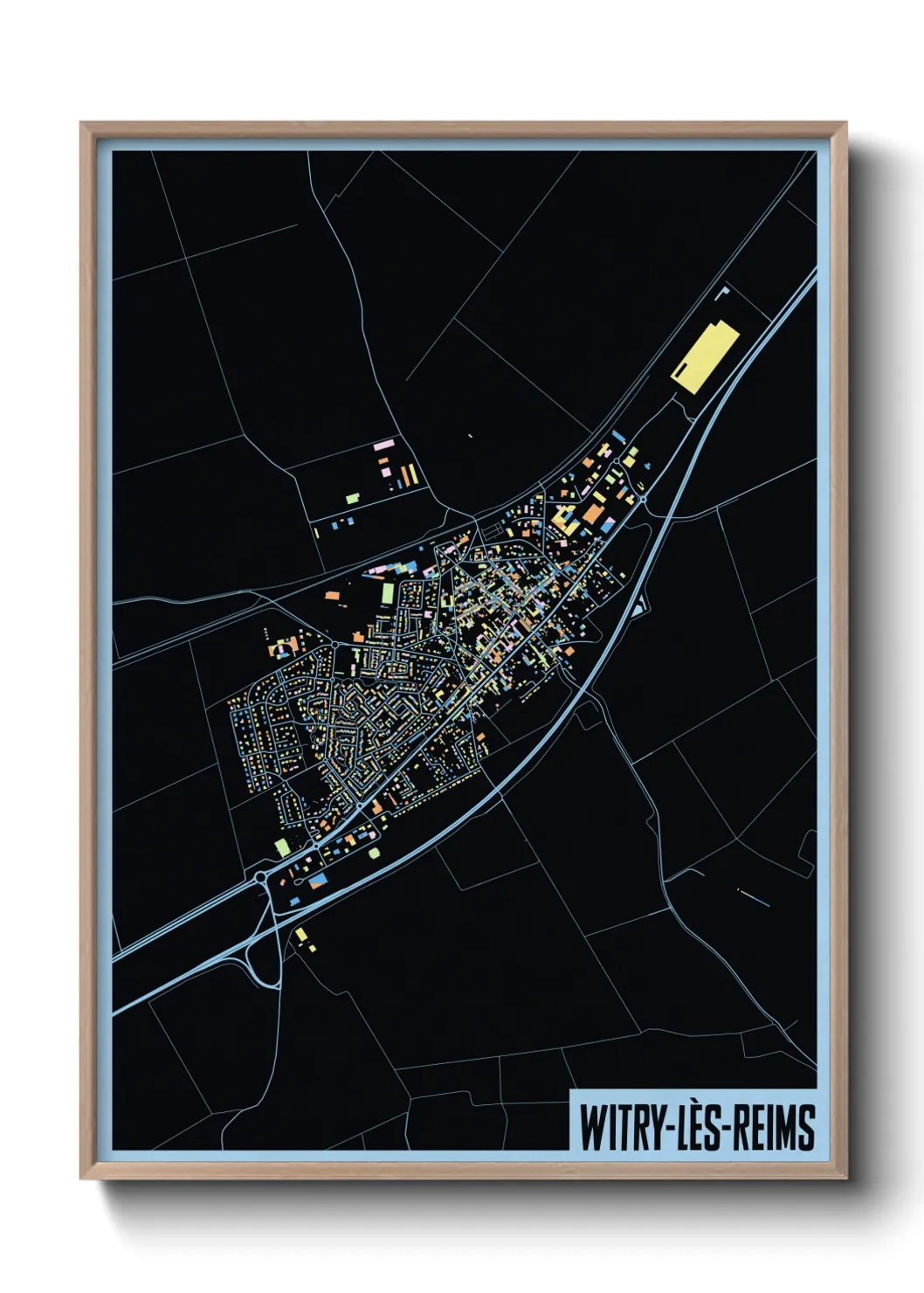 Une affiche de carte sur Witry-lès-Reims