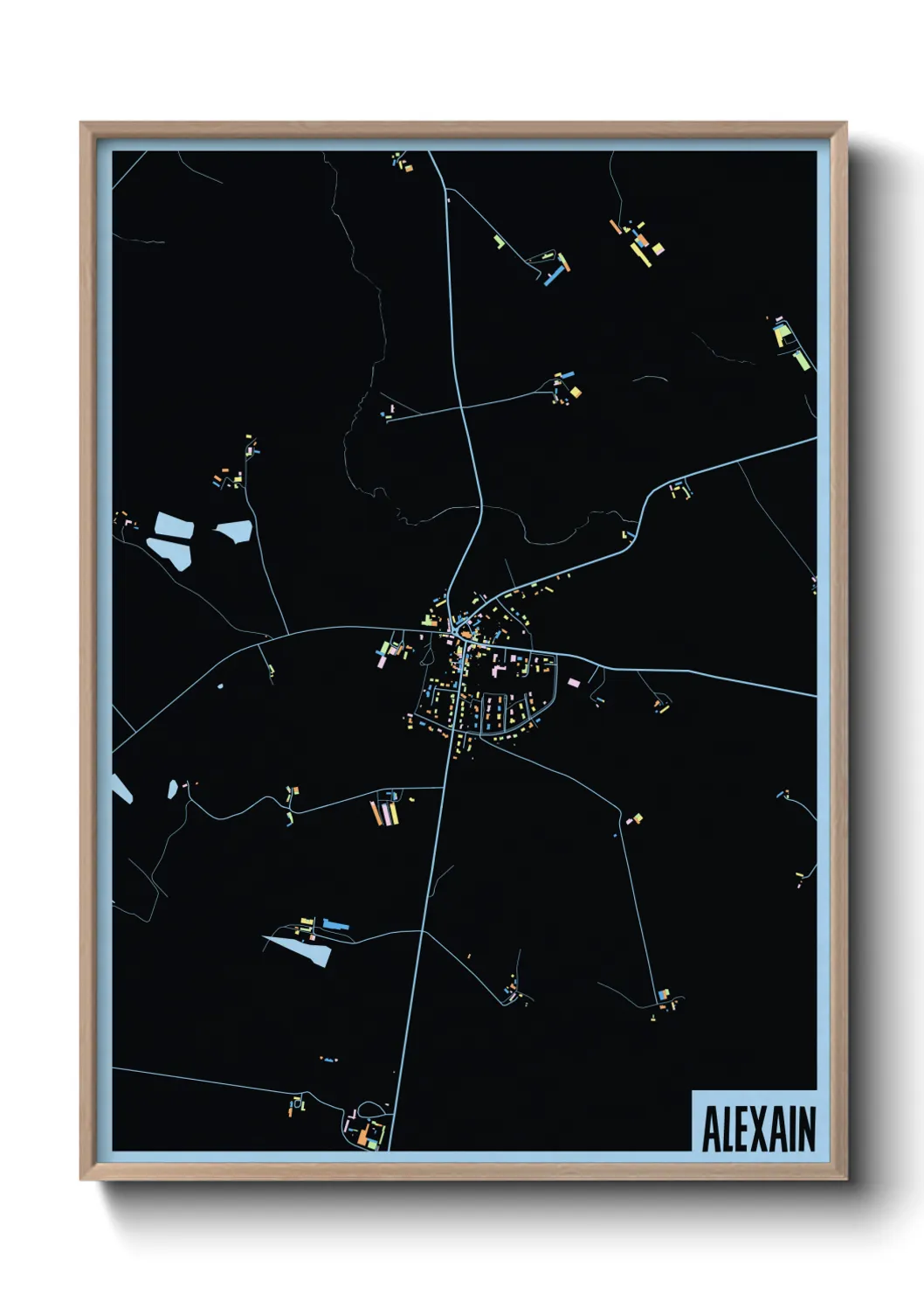 Une affiche de carte sur Alexain