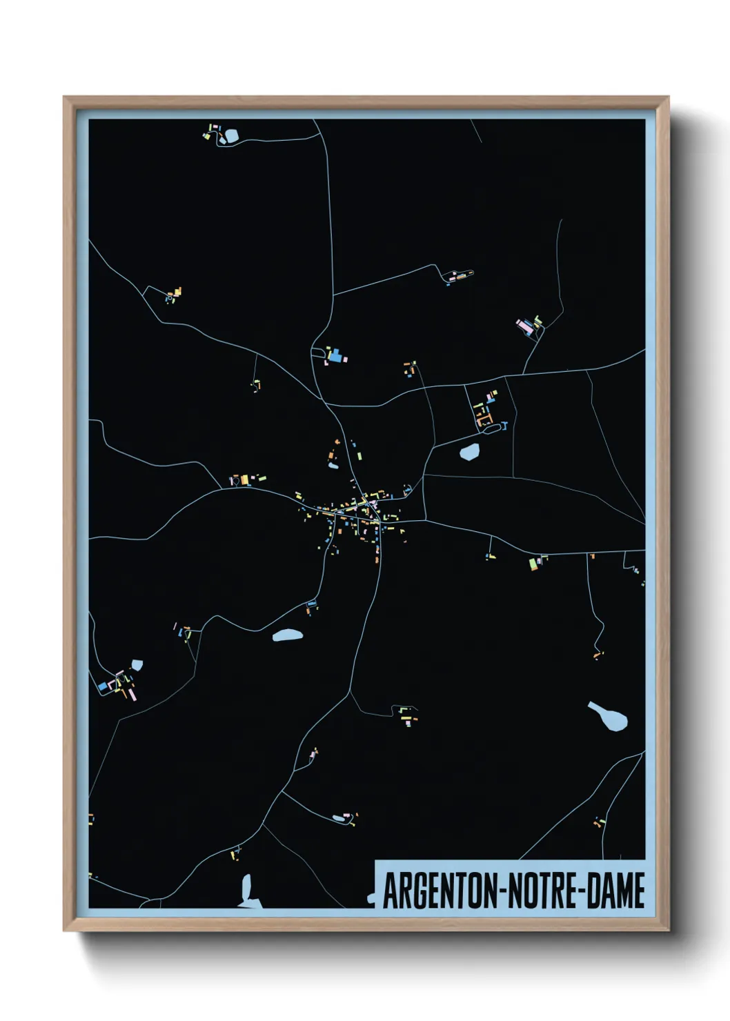 Une affiche de carte sur Argenton-Notre-Dame