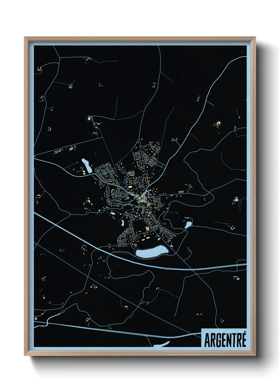 Une affiche de carte sur Argentré