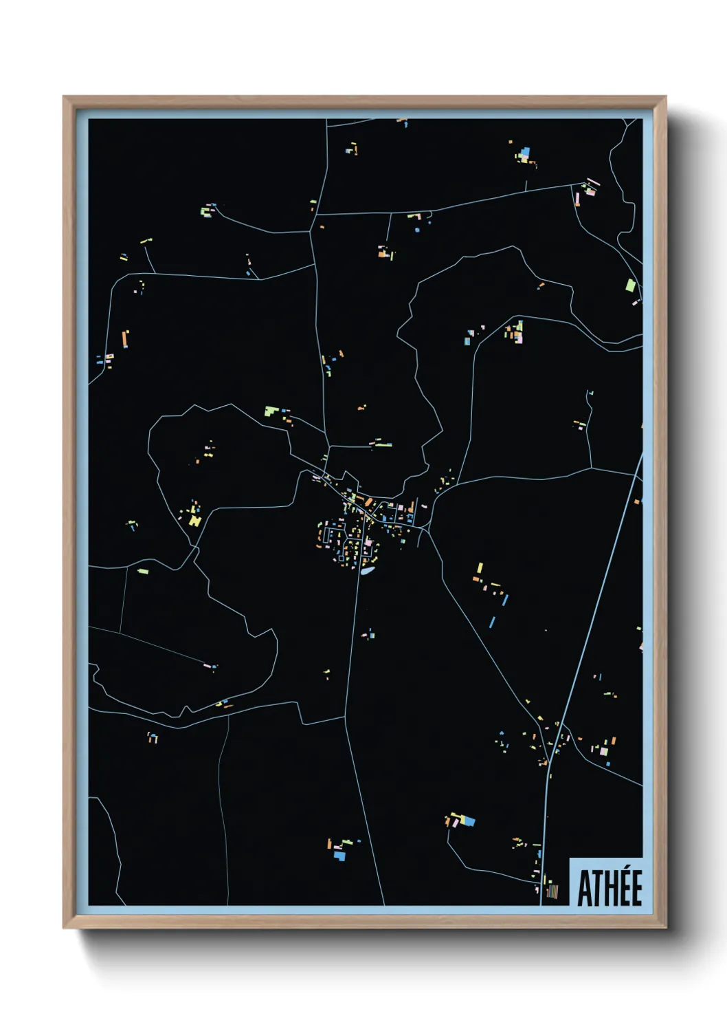 Une affiche de carte sur Athée