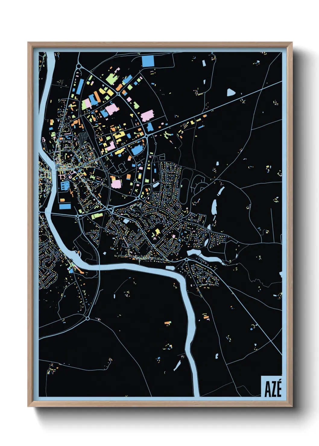 Une affiche de carte sur Azé