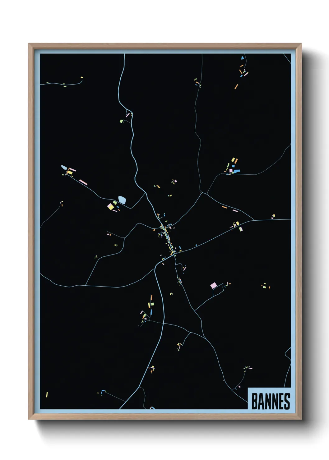 Une affiche de carte sur Bannes